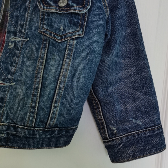 SOLD toddler Jean coat w/ shearling collar - Picture 4 of 7